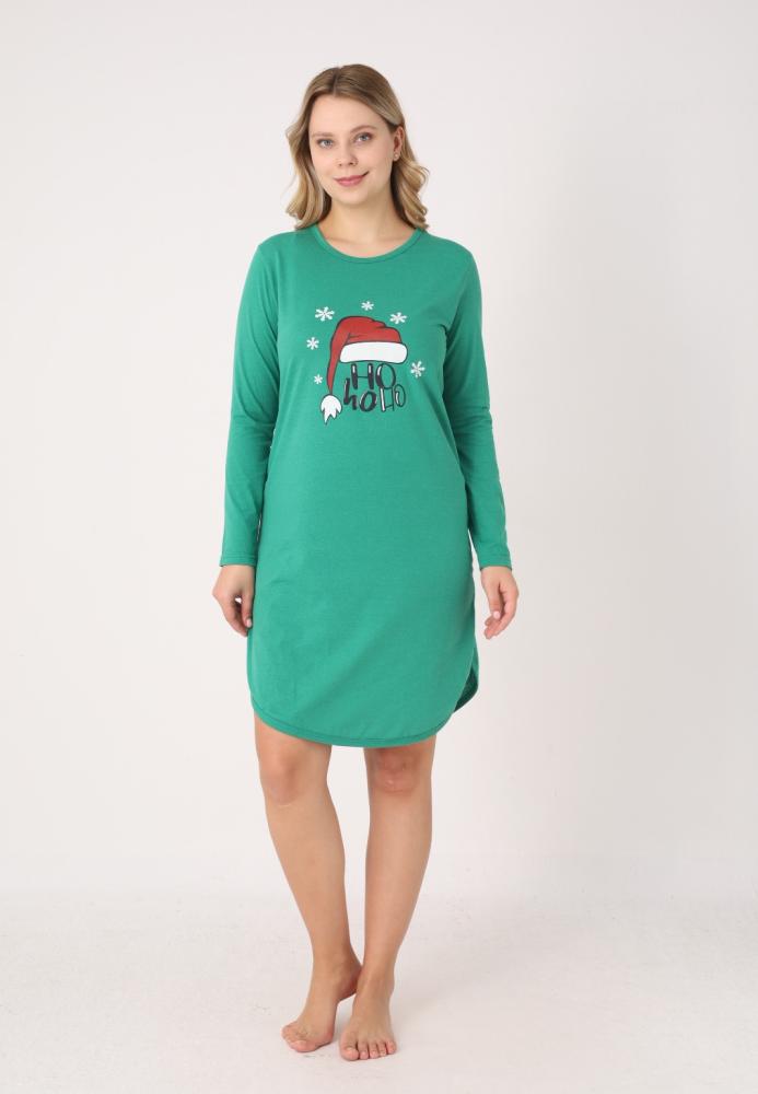 Camasa de noapte Craciun,Imprimeu HO HO, En-gros